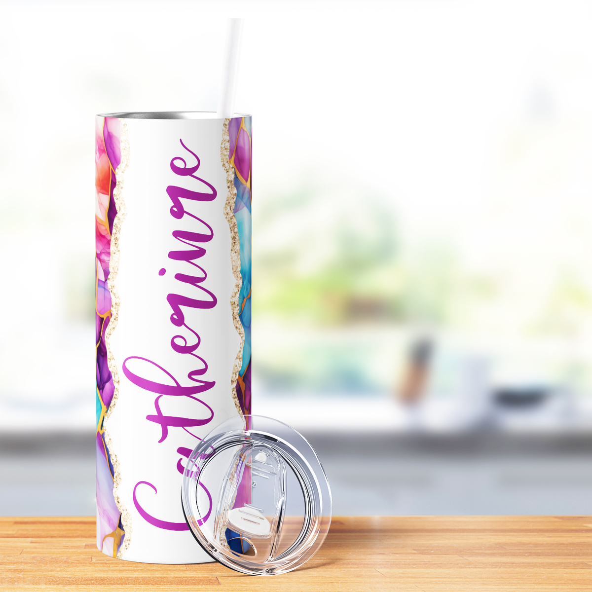 Personalized Kaleidoscope Quartz 20oz Skinny Tumbler