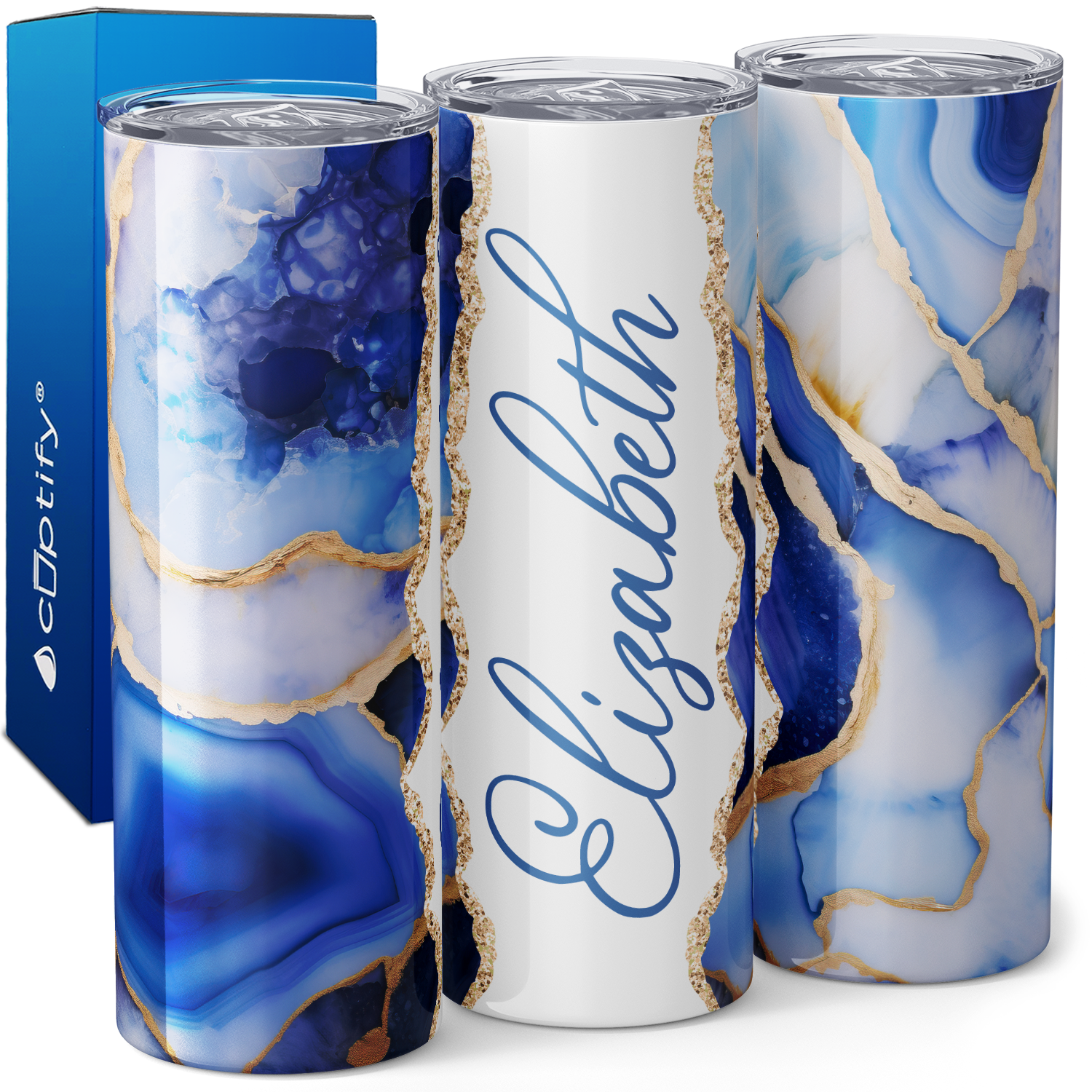 Personalized Cerulean Elegance 20oz Skinny Tumbler