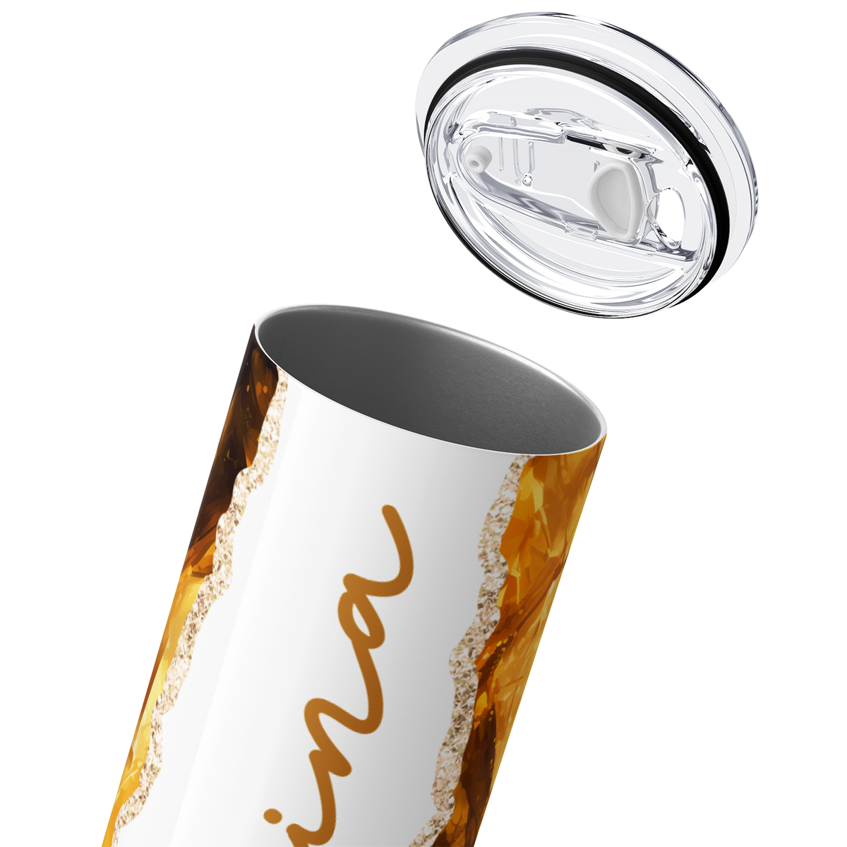 Personalized Golden Facets 20oz Skinny Tumbler
