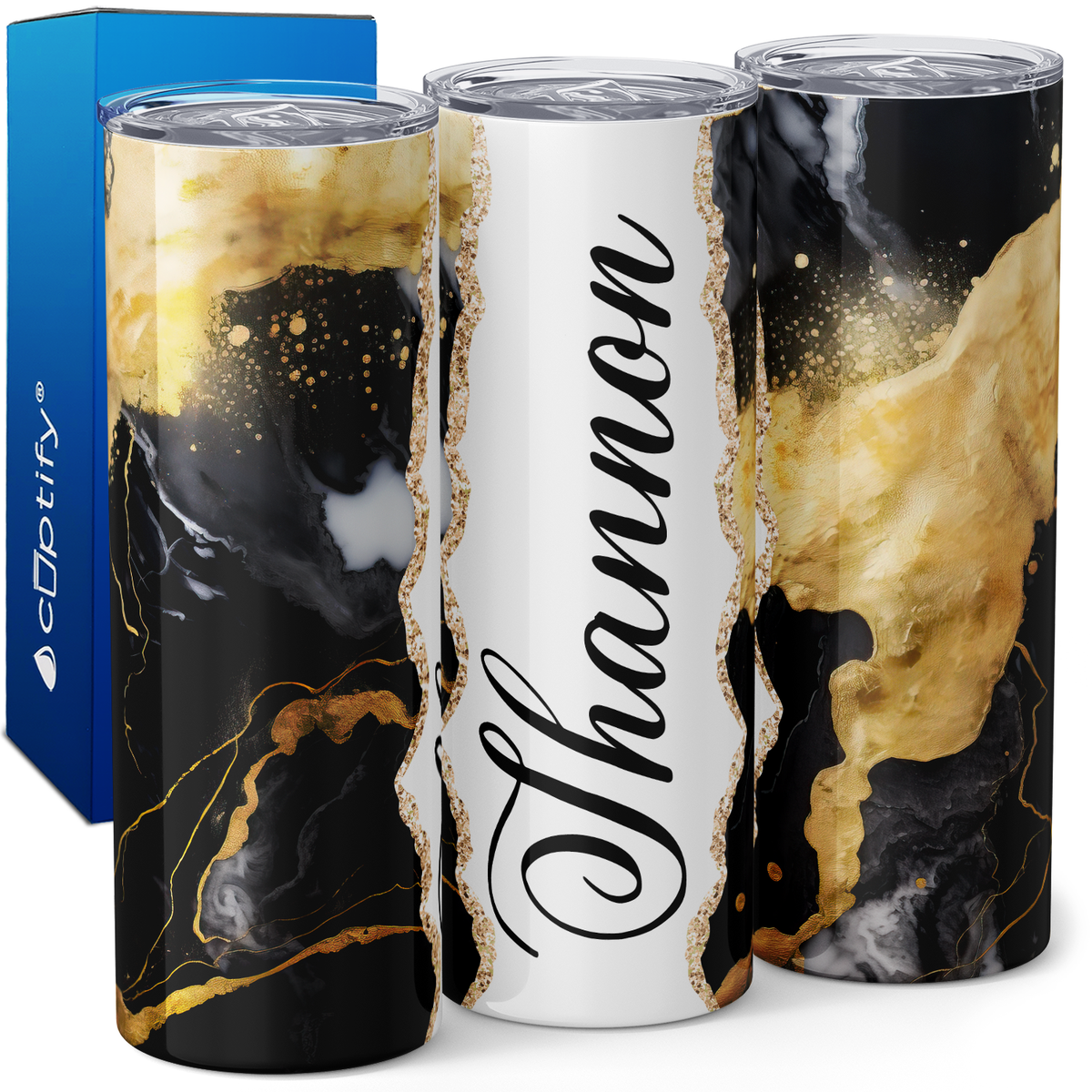 Personalized Abstract Quartz Fusion 20oz Skinny Tumbler