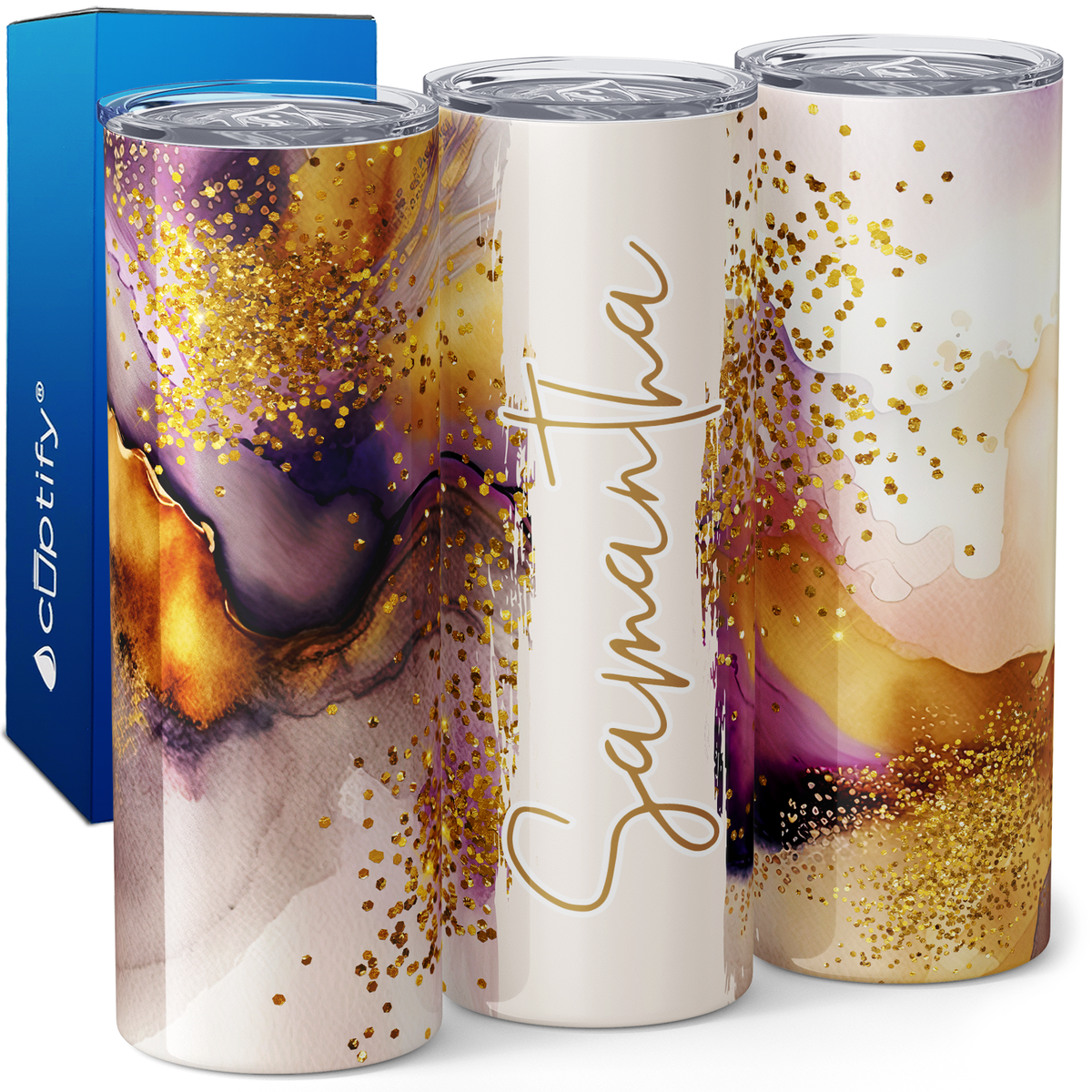 Personalized Golden Splendor 20oz Skinny Tumbler