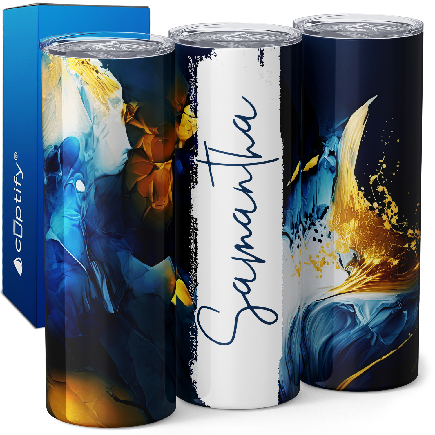 Personalized Midnight Cascade 20oz Skinny Tumbler