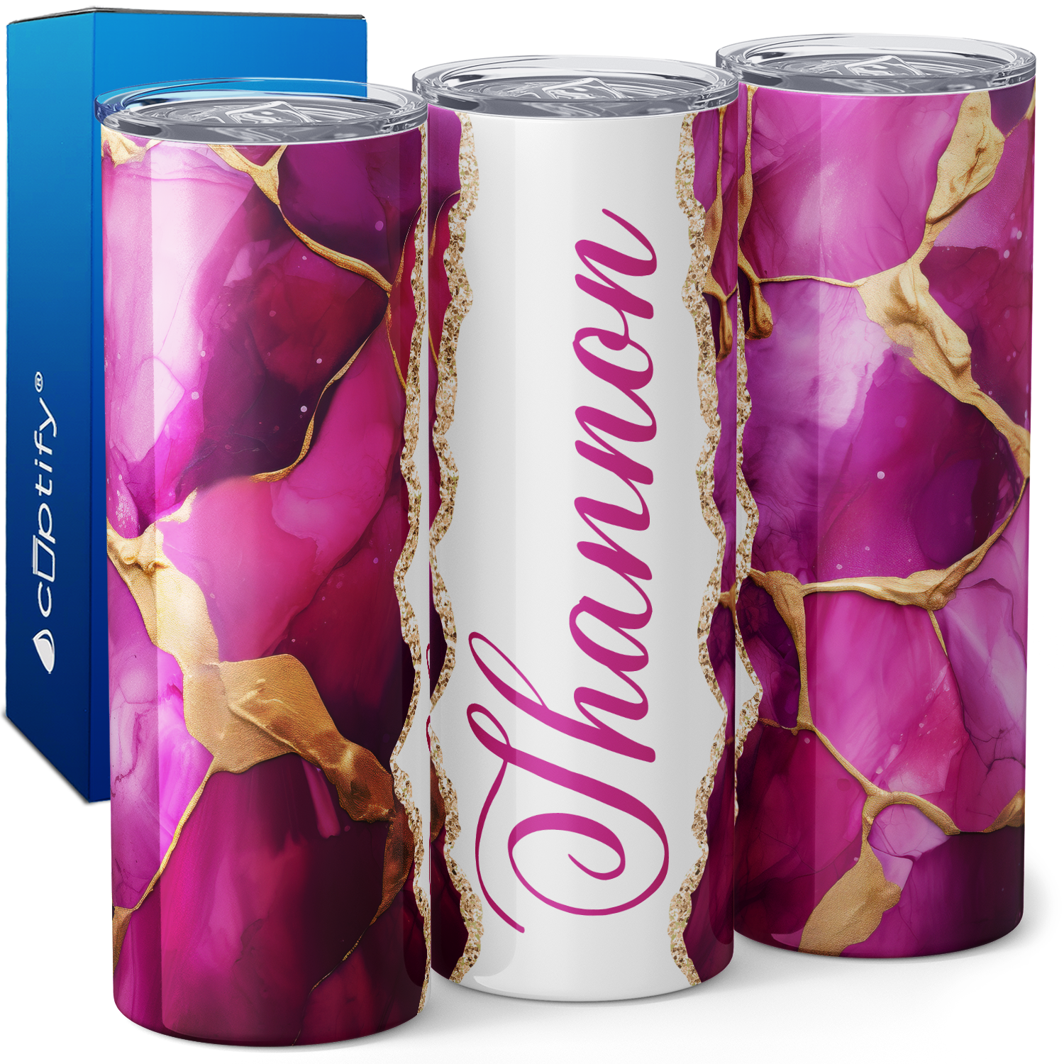 Personalized Radiant Orchid 20oz Skinny Tumbler