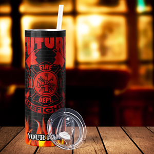 Personalized Future Firefighter 20oz Skinny Tumbler