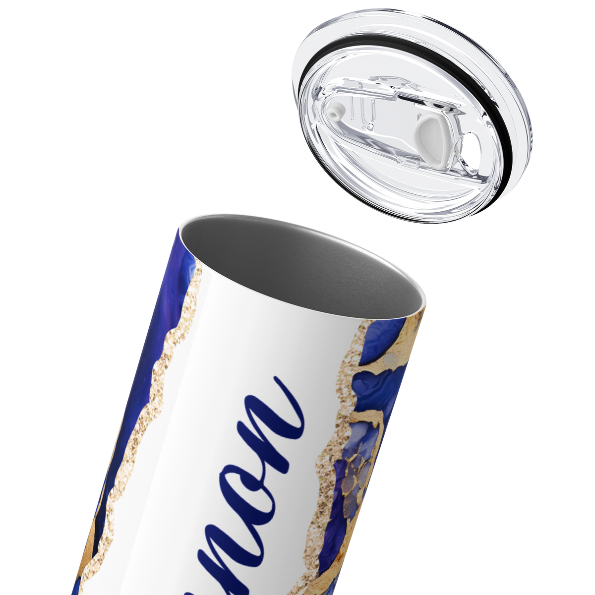 Personalized Sapphire Waves with Gilded Edges 20oz Skinny Tumbler