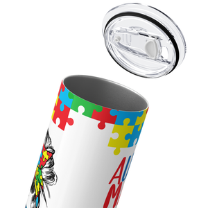 Autism Mama Raising Heroes 20oz Skinny Tumbler