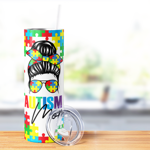 Autism Mom 20oz Skinny Tumbler