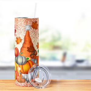 Fall Pumkin Gnome 20oz Skinny Tumbler