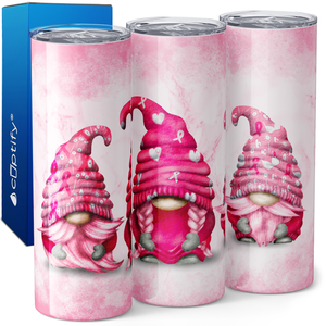 Pink Breast Cancer Gnomes 20oz Skinny Tumbler