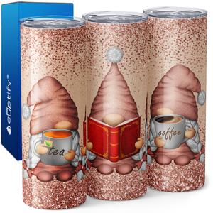 Coffee Tea and Book Lady Gnomes 20oz Skinny Tumbler