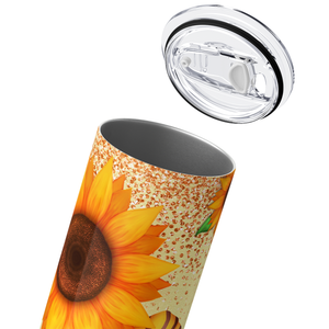 Sunflower and Bumble Bee Gnome 20oz Skinny Tumbler