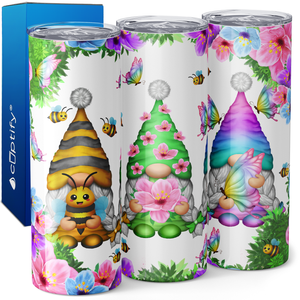 Spring Bee Butterfly Gnomes 20oz Skinny Tumbler