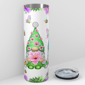 Spring Bee Butterfly Gnomes 20oz Skinny Tumbler