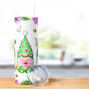 Spring Bee Butterfly Gnomes 20oz Skinny Tumbler