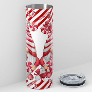 Candy Cane Gnomes 20oz Skinny Tumbler