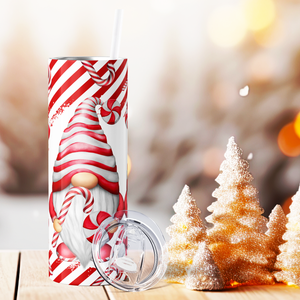 Candy Cane Gnomes 20oz Skinny Tumbler