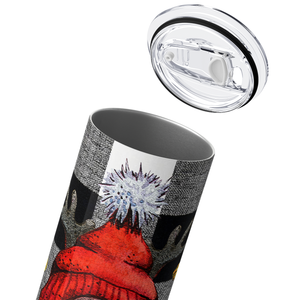 Classic Christmas Gnome on Plaid 20oz Skinny Tumbler