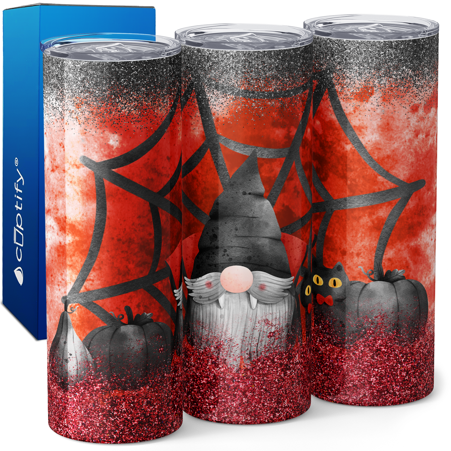 Dracula Gnome Spider Web 20oz Skinny Tumbler