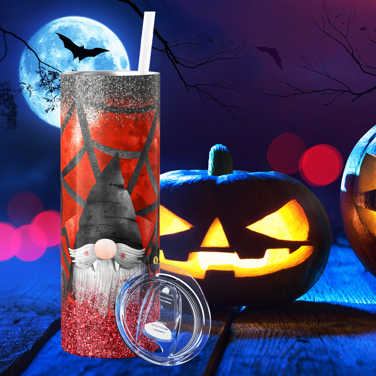 Dracula Gnome Spider Web 20oz Skinny Tumbler