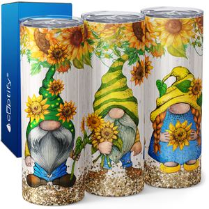 Sunflower Gnomes 20oz Skinny Tumbler