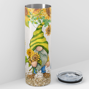 Sunflower Gnomes 20oz Skinny Tumbler