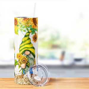 Sunflower Gnomes 20oz Skinny Tumbler