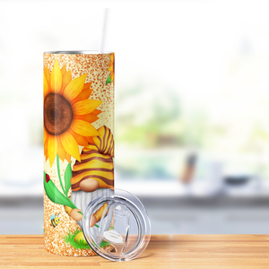 Big Sunflower Gnome 20oz Skinny Tumbler