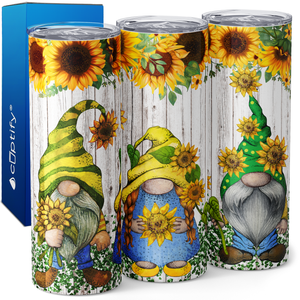 Cute Sunflower Gnomes 20oz Skinny Tumbler