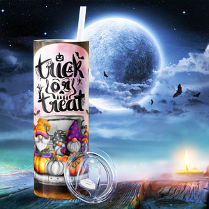 Trick or Treat Gnomes in a Truck 20oz Skinny Tumbler