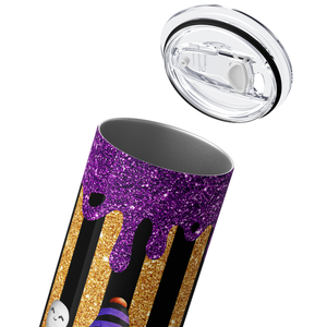 Happy Halloween Purple Gold Dip Gnome 20oz Skinny Tumbler