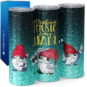 Christmas Music is my Jam Gnomes 20oz Skinny Tumbler