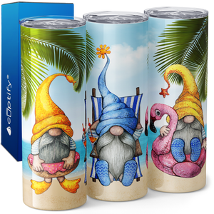 Beach Life Gnomes 20oz Skinny Tumbler