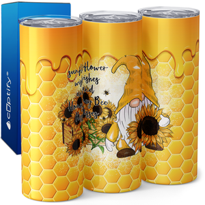 Honey Dip Sunflower Wishes Gnome 20oz Skinny Tumbler