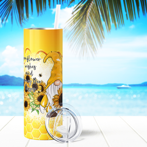 Honey Dip Sunflower Wishes Gnome 20oz Skinny Tumbler