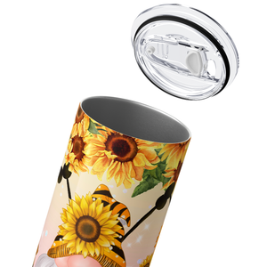 Honey Bee Sunflower Gnomes 20oz Skinny Tumbler