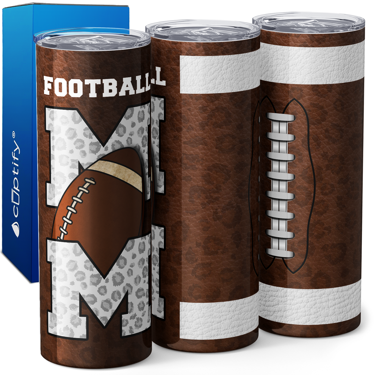 Football Mom Brown 20oz Skinny Tumbler