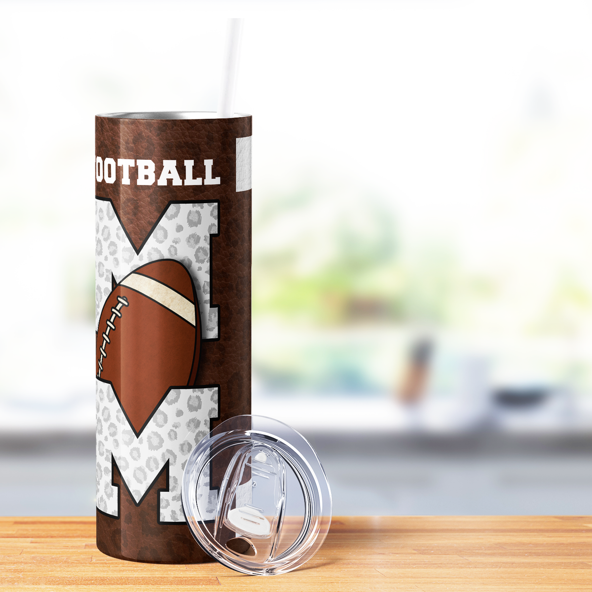 Football Mom Brown 20oz Skinny Tumbler