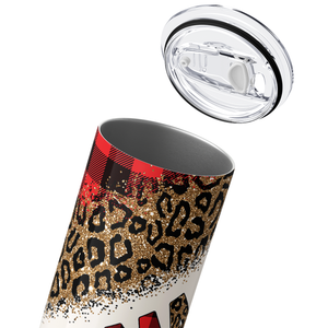 Mama on Red Plaid 20oz Skinny Tumbler