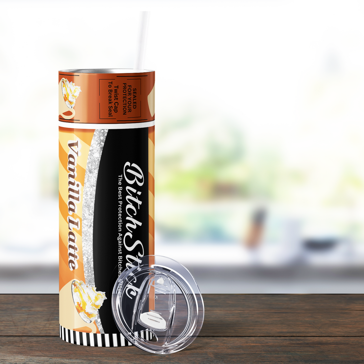 Bitch Stick Vanilla Latte Lip Balm 20oz Skinny Funny Tumbler