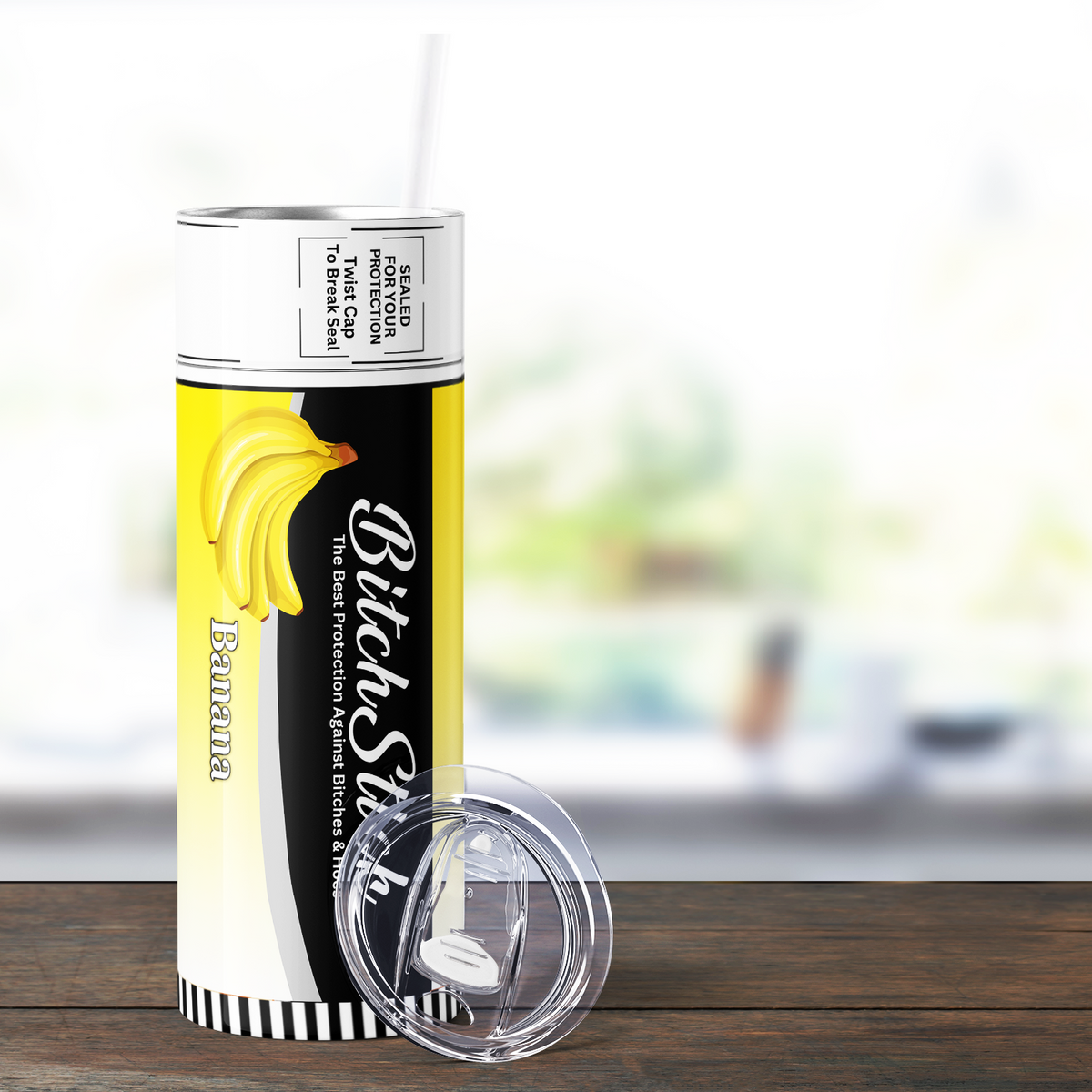 Bitch Stick Lemon Lip Balm 20oz Skinny Funny Tumbler