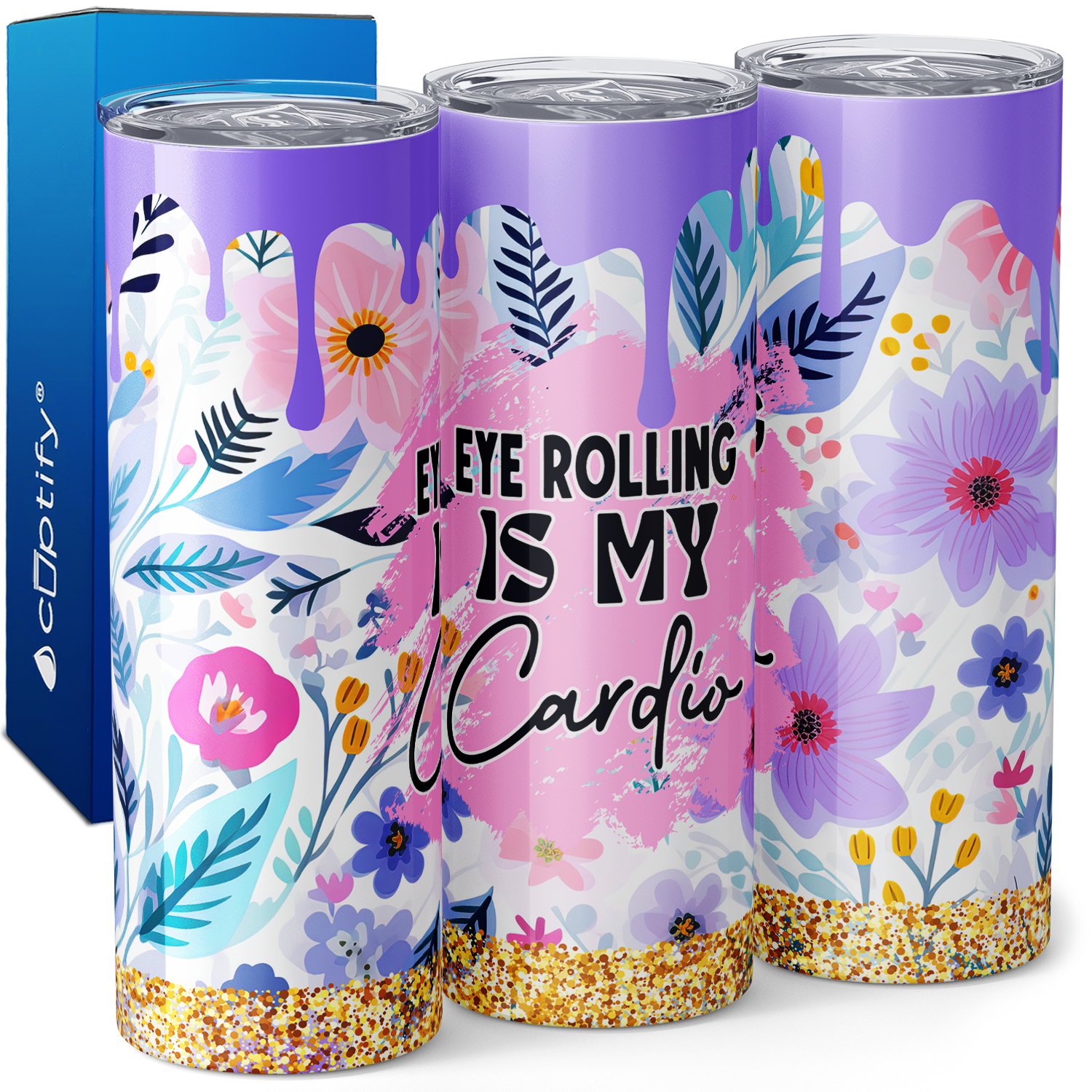 Eye Rolling is my Cardio Funny 20oz Skinny Tumbler