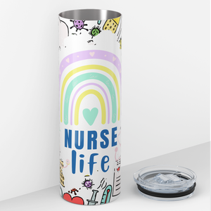 Nurse Life Rainbow 20oz Skinny Tumbler