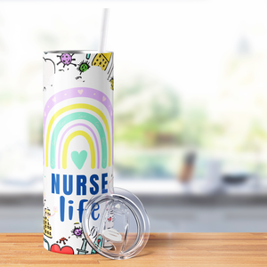 Nurse Life Rainbow 20oz Skinny Tumbler