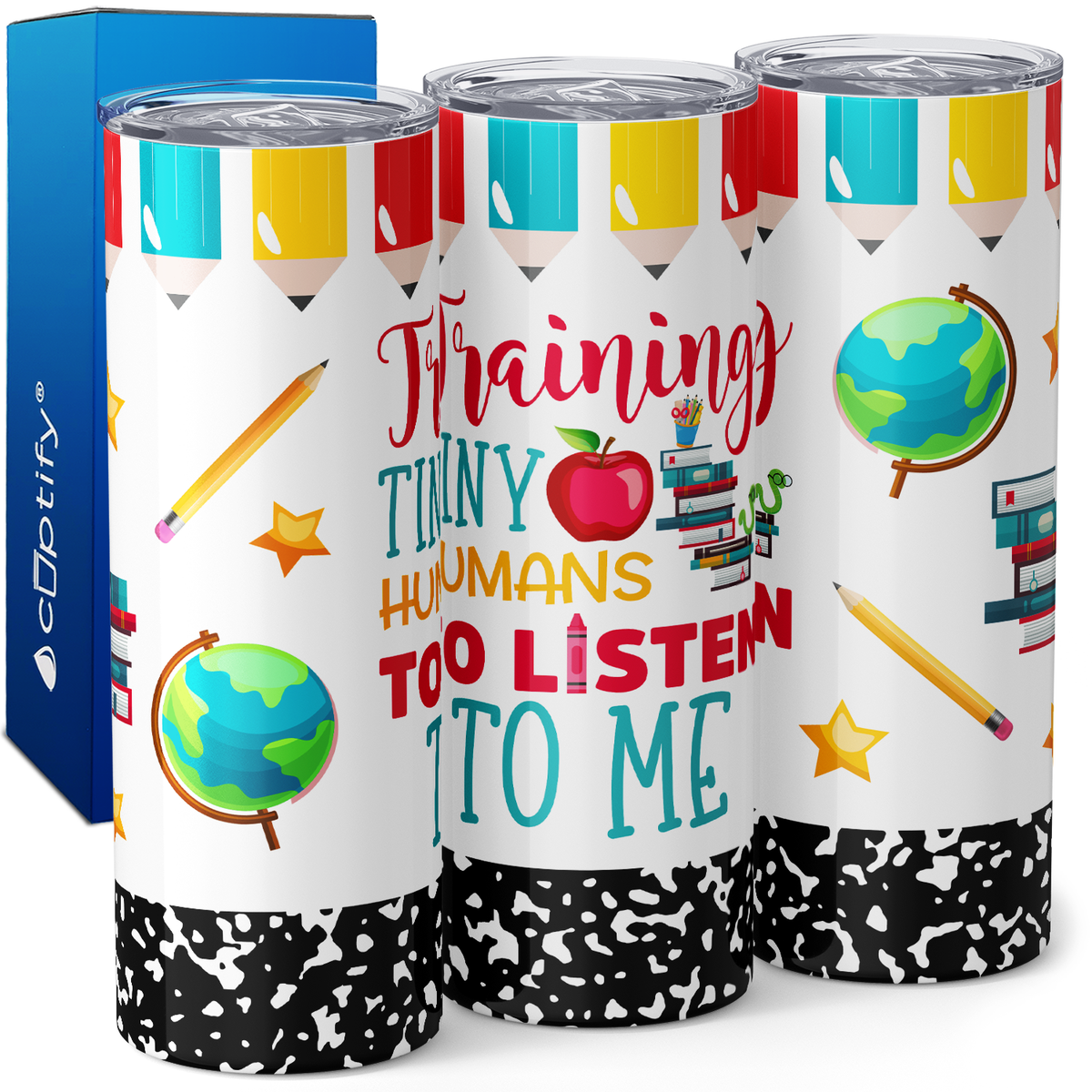 Training Tiny Humans to Listen to Me 20oz Skinny Tumbler