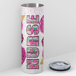 Nurse Pink Roses 20oz Skinny Tumbler