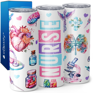 Pastel Color Nurse 20oz Skinny Tumbler