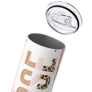 Nurse Leopard Print on Pink Marble 20oz Skinny Tumbler