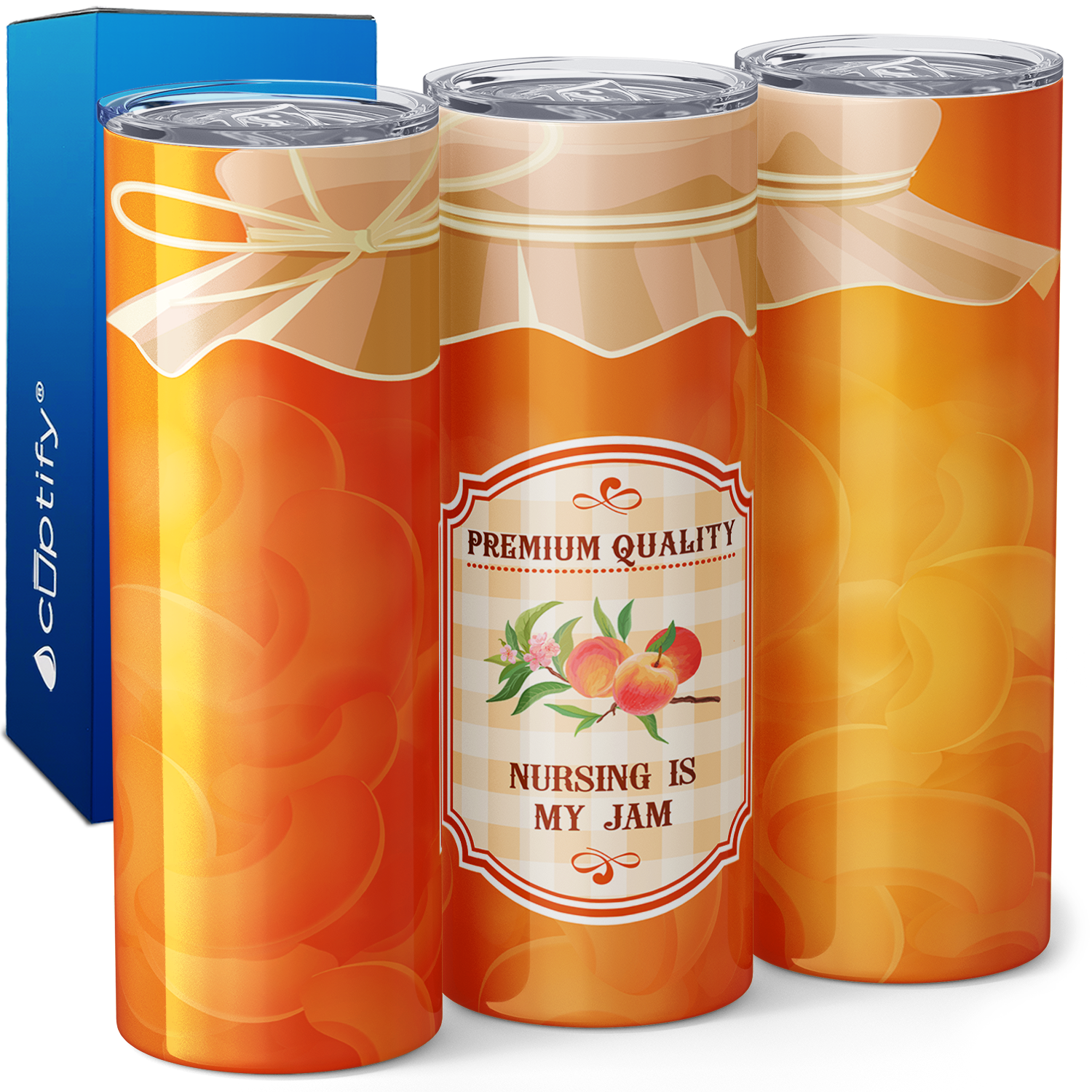 Nursing is my Peach Jam Jar 20oz Skinny Tumbler