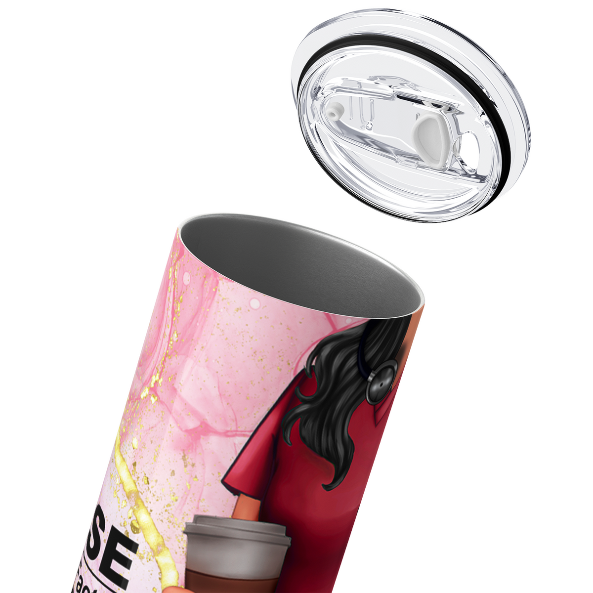 Nurse Nutrition Facts Red Scrubs 20oz Skinny Tumbler