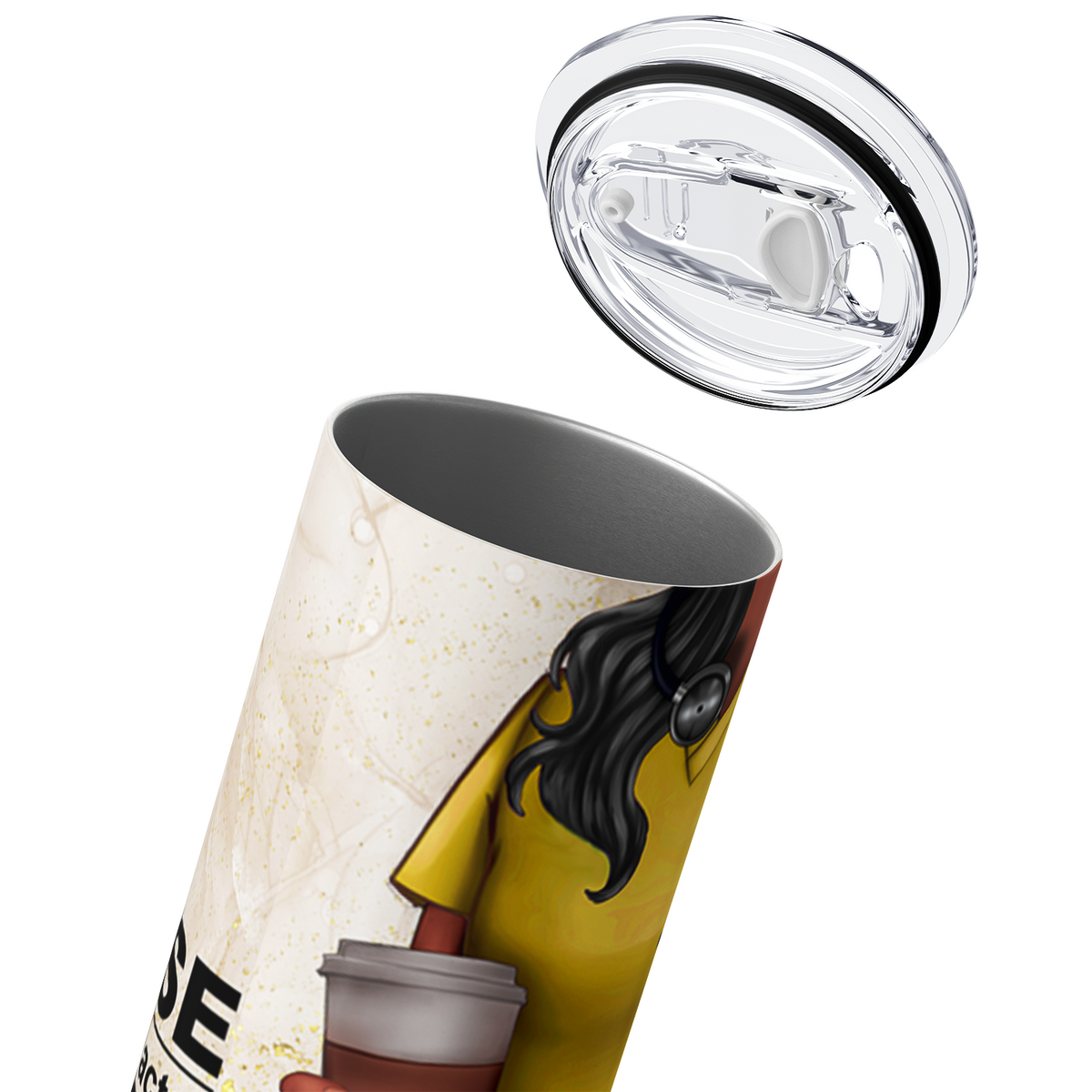 Nurse Nutrition Facts Yellow Scrubs 20oz Skinny Tumbler